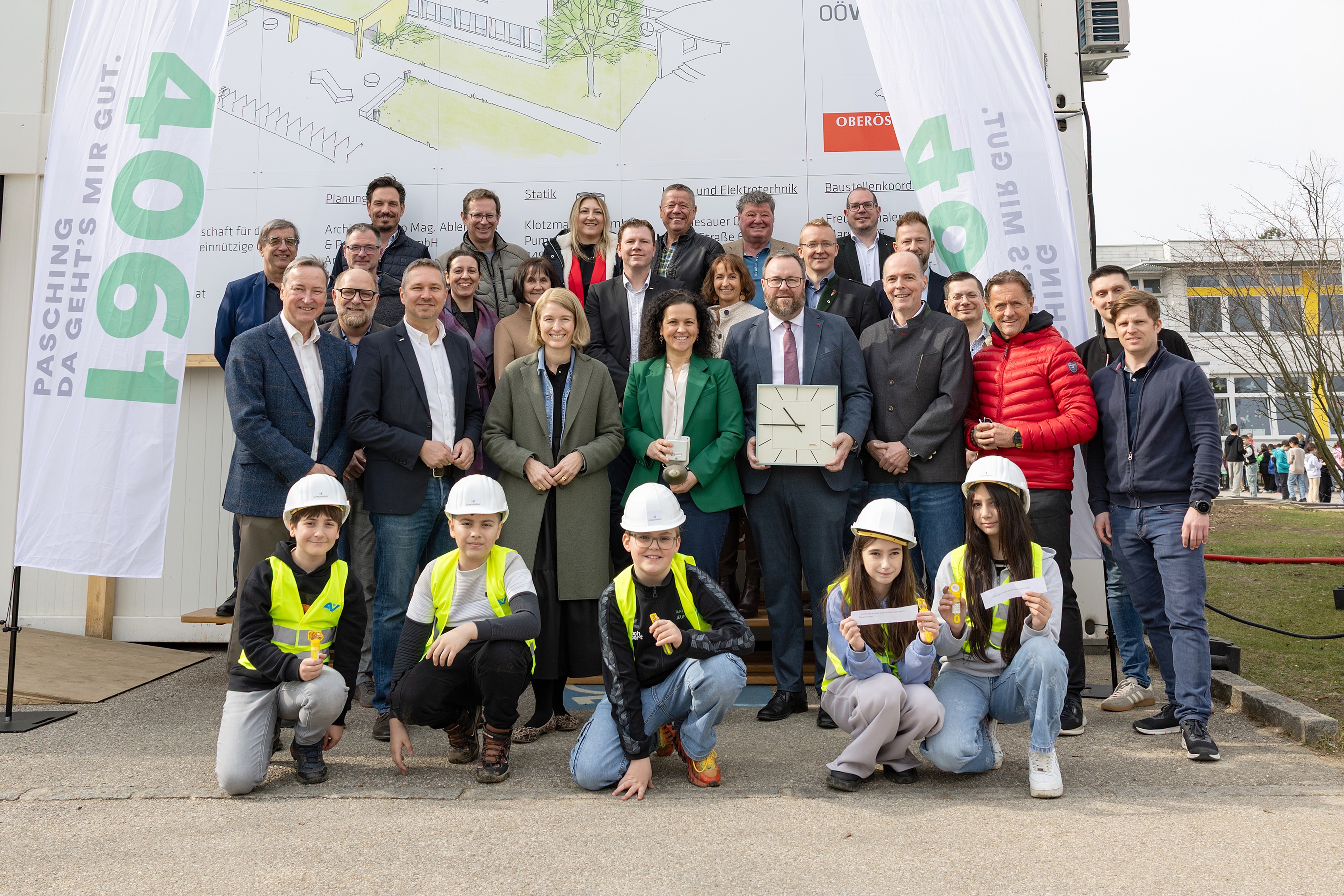 Baustartfeier Volksschule Langholzfeld in Pasching