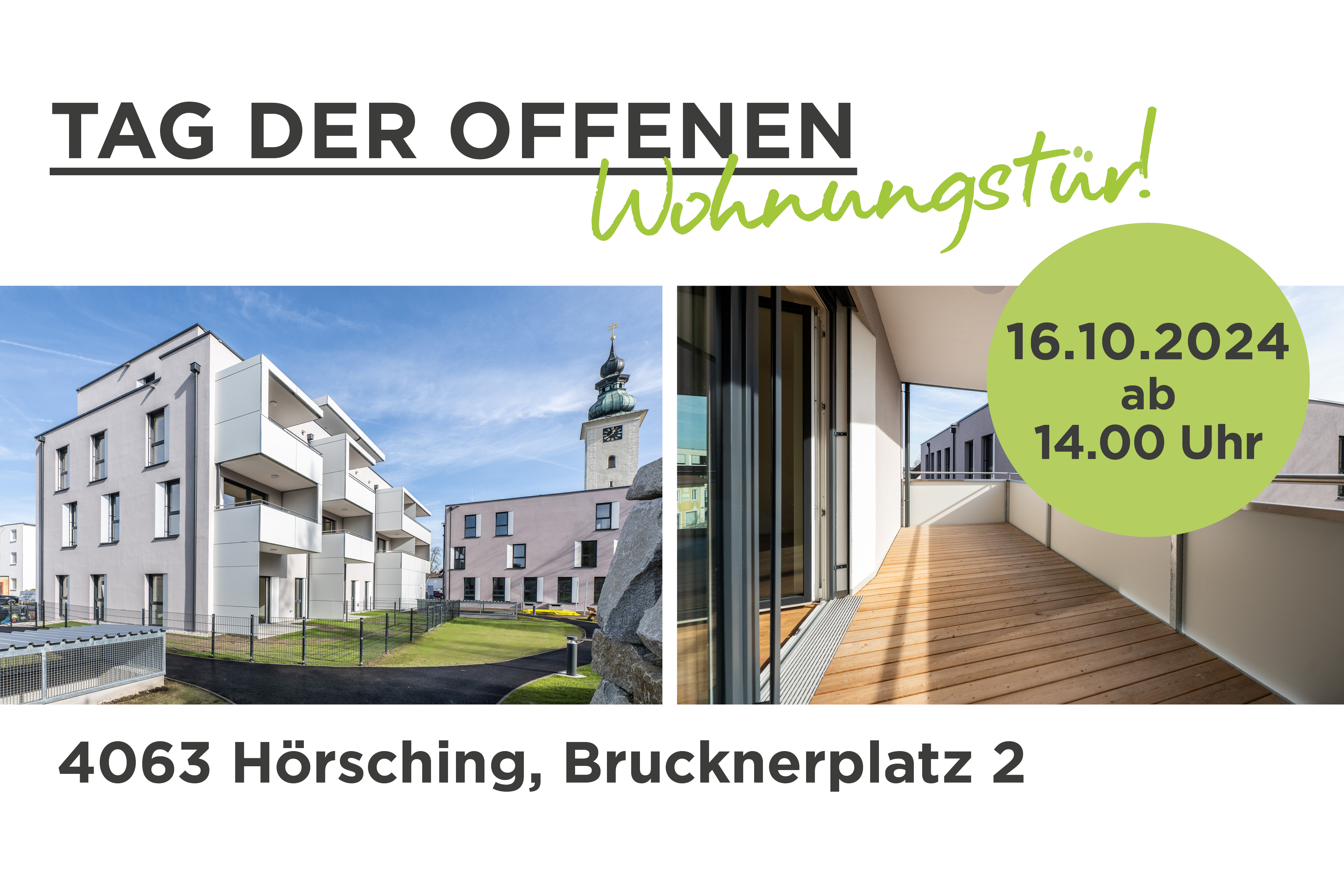 16. Oktober 2024: Tag der offenen Wohnungstür in Hörsching am Brucknerplatz